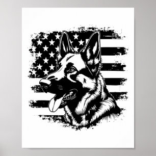Deutsche Schäferhirte US-Flagge Sungles Patriotic Poster