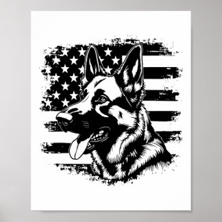 Deutsche Schäferhirte US-Flagge Sungles Patriotic  Poster