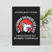 Deutsche Schäferhirte Vater Geburtstagspartei Einladung (Stehend Vorderseite)