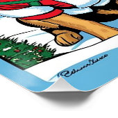 Deutsche Schäferhirten laufen eine Menge Weihnacht Poster (Ecke)