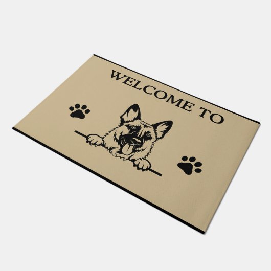 Deutsche Schäferhirten - Willkommensmat Fußmatte (Schrägansicht)