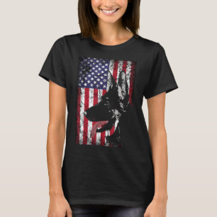 Deutsche Schäferhund Amerikanische Flagge Hunde Mä T-Shirt
