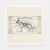 Deutsche Schäferhund Blaupause Serviette (Vorderseite)