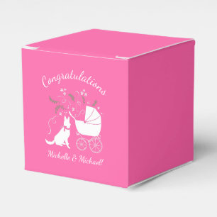 Deutsche Schäferhund Dog Baby Dusche Pink Girl Geschenkschachtel