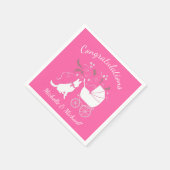 Deutsche Schäferhund Dog Baby Dusche Pink Girl Serviette (Ecke)
