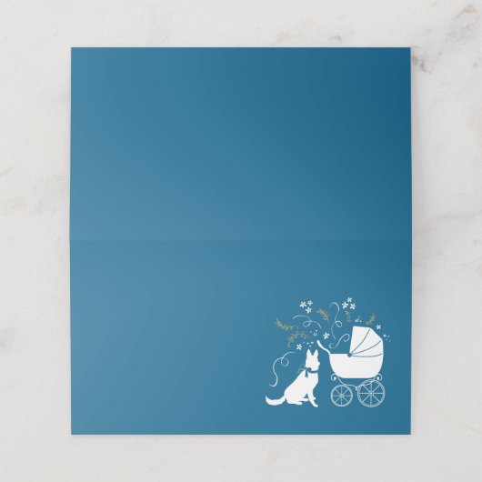 Deutsche Schäferhund Dog Baby Dusche Platzkarte (Außenseite Aufgefaltet)