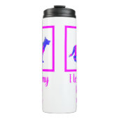 Deutsche Schäferhund Dog Hot Pink & Blue Silhouett Thermosbecher (Vorderseite)