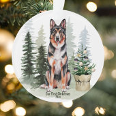 Deutsche Schäferhund Dog Pine Tree Wasserfarbe Wei Ornament