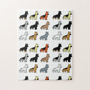 deutsche Schäferhund Farben Cartoons Puzzle