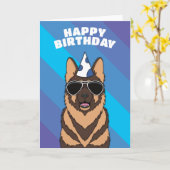 Deutsche Schäferhund Geburtstagskarte Karte (Gelbe Blume)