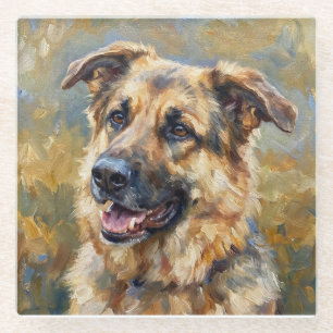 Deutsche Schäferhund-Glasuntersetzer für Hunde-Lie Glasuntersetzer