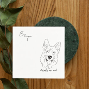 Deutsche Schäferhund Hochzeits Cocktail Servietten