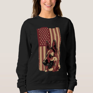 Deutsche Schäferhund Hund USA Flagge Sweatshirt
