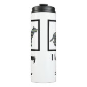 Deutsche Schäferhund Hunde Gelbe & Blaue Silhouett Thermosbecher (Vorderseite)