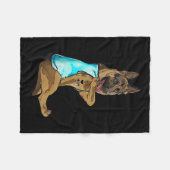 Deutsche Schäferhund I Liebe Mama Tattoo Dog Mütte Fleecedecke (Vorderseite (Horizontal))