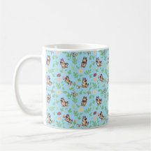 Deutsche Schäferhund-Kaffeetasse Frühlingsflorales