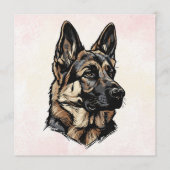 Deutsche Schäferhund-Kunst Einladung (Vorderseite)