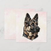 Deutsche Schäferhund-Kunst Einladung (Vorne/Hinten)