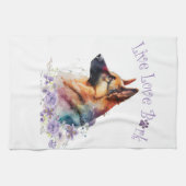 Deutsche Schäferhund Mama Floral Geschirrtuch (Horizontal)