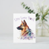 Deutsche Schäferhund Mama Floral Postkarte (Stehend Vorderseite)