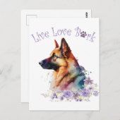 Deutsche Schäferhund Mama Floral Postkarte (Vorne/Hinten)