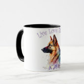 Deutsche Schäferhund Mama Floral Tasse (Vorderseite Links)