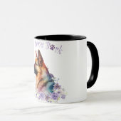 Deutsche Schäferhund Mama Floral Tasse (VorderseiteRechts)