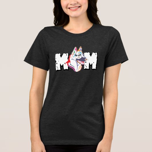 Deutsche Schäferhund-Mama Tri-Blend Shirt (Vorderseite)