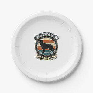 Deutsche Schäferhund-Mama Vintage-Hundeliebhaber-T Pappteller