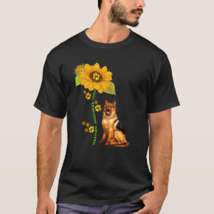Deutsche Schäferhund-Mutter Sonnenblume Hundepfote T-Shirt
