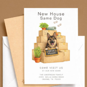 Deutsche Schäferhund-Neue-Haus-Umzugsankündigung Einladung