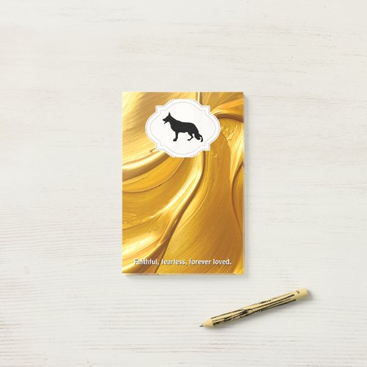 Deutsche Schäferhund-Notizen Post-it Klebezettel (Auf Schreibtisch)