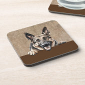 Deutsche Schäferhund pinkende Welpenhündin Getränkeuntersetzer (Linke Seite)