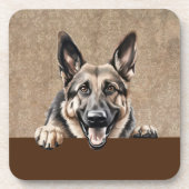 Deutsche Schäferhund pinkende Welpenhündin Getränkeuntersetzer (Vorderseite)