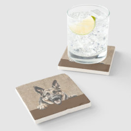 Deutsche Schäferhund pinkende Welpenhündin Steinuntersetzer