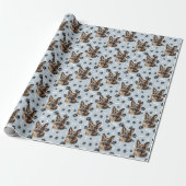 Deutsche Schäferhund Portrait Paw Print Muster Geschenkpapier (Ungerollt)