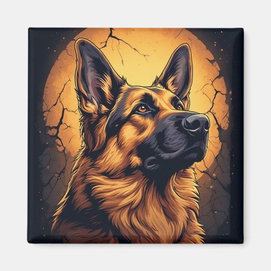 🐾 Deutsche Schäferhund-Porträt-Geschenke 🐾 Magnet (Vorne)