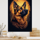 🐾 Deutsche Schäferhund-Porträt-Geschenke 🐾 Poster (Küche)
