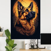 🐾 Deutsche Schäferhund-Porträt-Geschenke 🐾 Poster (Heimbüro)