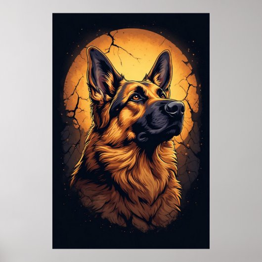 🐾 Deutsche Schäferhund-Porträt-Geschenke 🐾 Poster (Vorne)