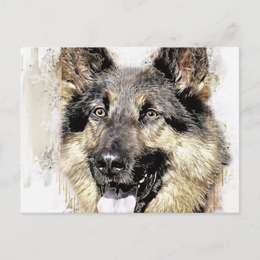 Deutsche Schäferhund Postkarte (Vorderseite)