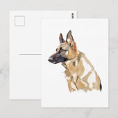 Deutsche Schäferhund-Postkarte, Aquarell-Illustrat Postkarte (Vorne/Hinten)