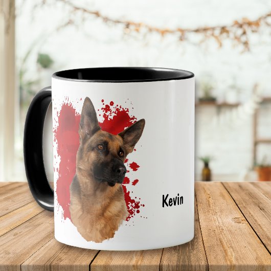 Deutsche Schäferhund Red Abstrakt Background Tasse