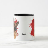 Deutsche Schäferhund Red Abstrakt Background Tasse (Zentrum)