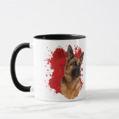 Deutsche Schäferhund Red Abstrakt Background Tasse (Links)
