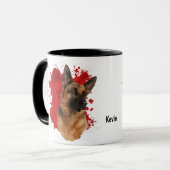 Deutsche Schäferhund Red Abstrakt Background Tasse (Vorderseite Links)