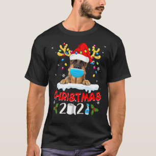 Deutsche Schäferhund-Rentierfisch-Weihnachtsmannmü T-Shirt