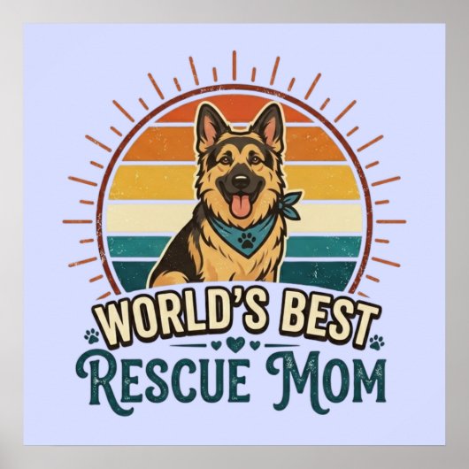 Deutsche Schäferhund-Rettungshund-Mama Poster (Vorne)