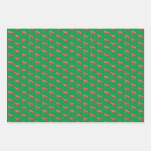 Deutsche Schäferhund Silhouette Grüne Merry Woofma Geschenkpapier Set (Vorderseite 3)