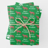 Deutsche Schäferhund Silhouette Grüne Merry Woofma Geschenkpapier Set (Beispiel)